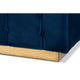 Baxton Studio Loreto Glam and Luxe Navy Blue Velvet Fabric Upholstered Brushed Gold Finished Sofa WHI-TSF-5506-Navy-Gold-SF