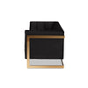 Baxton Studio Ambra Glam and Luxe Black Velvet Upholstered and Button Tufted Sofa with Gold-Tone Frame