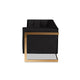 Baxton Studio Ambra Glam and Luxe Black Velvet Upholstered and Button Tufted Sofa with Gold-Tone Frame