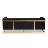 Baxton Studio Ambra Glam and Luxe Black Velvet Upholstered and Button Tufted Sofa with Gold-Tone Frame