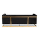 Baxton Studio Ambra Glam and Luxe Black Velvet Upholstered and Button Tufted Sofa with Gold-Tone Frame