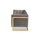 Baxton Studio Ambra Glam and Luxe Grey Velvet Fabric Upholstered and Button Tufted Sofa with Gold-Tone Frame