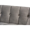 Baxton Studio Ambra Glam and Luxe Grey Velvet Fabric Upholstered and Button Tufted Sofa with Gold-Tone Frame