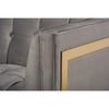 Baxton Studio Ambra Glam and Luxe Grey Velvet Fabric Upholstered and Button Tufted Sofa with Gold-Tone Frame