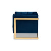 Baxton Studio Ambra Glam and Luxe Royal Blue Velvet Fabric Upholstered and Button Tufted Armchair with Gold-Tone Frame