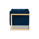 Baxton Studio Ambra Glam and Luxe Royal Blue Velvet Fabric Upholstered and Button Tufted Armchair with Gold-Tone Frame