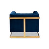 Baxton Studio Ambra Glam and Luxe Royal Blue Velvet Fabric Upholstered and Button Tufted Armchair with Gold-Tone Frame