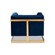 Baxton Studio Ambra Glam and Luxe Royal Blue Velvet Fabric Upholstered and Button Tufted Armchair with Gold-Tone Frame