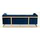 Baxton Studio Ambra Glam and Luxe Royal Blue Velvet Fabric Upholstered and Button Tufted Gold Sofa with Gold-Tone Frame