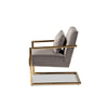 Baxton Studio Mira Glam and Luxe Grey Velvet Fabric Upholstered Gold Finished Metal Lounge Chair WHI-TSF-60458-Grey-Velvet-Gold-CC