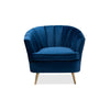 Baxton Studio Emeline Glam and Luxe Navy Blue Velvet Fabric Upholstered Brushed Gold Finished Accent Chair WHI-TSF-66161-Navy-Gold-CC