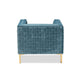 Baxton Studio Seraphin Glam and Luxe Light Blue Velvet Fabric Upholstered Gold Finished Armchair