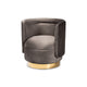 Baxton Studio Saffi Glam and Luxe Grey Velvet Fabric Upholstered Gold Finished Swivel Accent Chair WHI-TSF-6653-Grey-Gold-CC