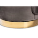 Baxton Studio Saffi Glam and Luxe Grey Velvet Fabric Upholstered Gold Finished Swivel Accent Chair WHI-TSF-6653-Grey-Gold-CC