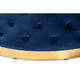 Baxton Studio Sasha Glam and Luxe Royal Blue Velvet Fabric Upholstered Gold Finished Round Cocktail Ottoman