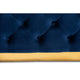 Baxton Studio Verene Glam and Luxe Royal Blue Velvet Fabric Upholstered Gold Finished Square Cocktail Ottoman