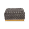 Baxton Studio Noah Luxe and Glam Grey Velvet Fabric Upholstered and Gold Finished Square Cocktail Ottoman WHI-TSF-6709-Grey-Gold-Otto