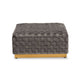 Baxton Studio Noah Luxe and Glam Grey Velvet Fabric Upholstered and Gold Finished Square Cocktail Ottoman WHI-TSF-6709-Grey-Gold-Otto
