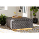 Baxton Studio Noah Luxe and Glam Grey Velvet Fabric Upholstered and Gold Finished Square Cocktail Ottoman
