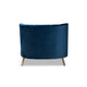 Baxton Studio Kailyn Glam and Luxe Navy Blue Velvet Fabric Upholstered and Gold Finished Chaise