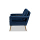 Baxton Studio Leland Glam and Luxe Navy Blue Velvet Fabric Upholstered and Gold Finished Armchair WHI-TSF-6729-Navy Blue/Gold-CC