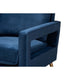 Baxton Studio Leland Glam and Luxe Navy Blue Velvet Fabric Upholstered and Gold Finished Armchair WHI-TSF-6729-Navy Blue/Gold-CC