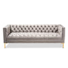 Baxton Studio Zanetta Glam and Luxe Gray Velvet Upholstered Gold Finished Sofa WHI-TSF-7723-Grey-Gold-SF