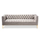 Baxton Studio Zanetta Glam and Luxe Gray Velvet Upholstered Gold Finished Sofa WHI-TSF-7723-Grey-Gold-SF