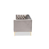 Baxton Studio Zanetta Glam and Luxe Gray Velvet Upholstered Gold Finished Sofa WHI-TSF-7723-Grey-Gold-SF