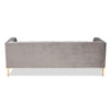 Baxton Studio Zanetta Glam and Luxe Gray Velvet Upholstered Gold Finished Sofa WHI-TSF-7723-Grey-Gold-SF
