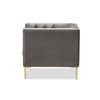 Baxton Studio Zanetta Luxe and Glamour Grey Velvet Upholstered Gold Finished Lounge Chair