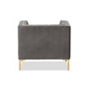 Baxton Studio Zanetta Luxe and Glamour Grey Velvet Upholstered Gold Finished Lounge Chair