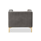 Baxton Studio Zanetta Luxe and Glamour Grey Velvet Upholstered Gold Finished Lounge Chair