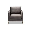 Baxton Studio Matteo Glam and Luxe Grey Velvet Fabric Upholstered Gold Finished Armchair