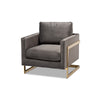 Baxton Studio Matteo Glam and Luxe Grey Velvet Fabric Upholstered Gold Finished Armchair