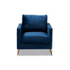 Baxton Studio Matteo Glam and Luxe Royal Blue Velvet Fabric Upholstered Gold Finished Armchair