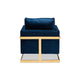 Baxton Studio Matteo Glam and Luxe Royal Blue Velvet Fabric Upholstered Gold Finished Armchair