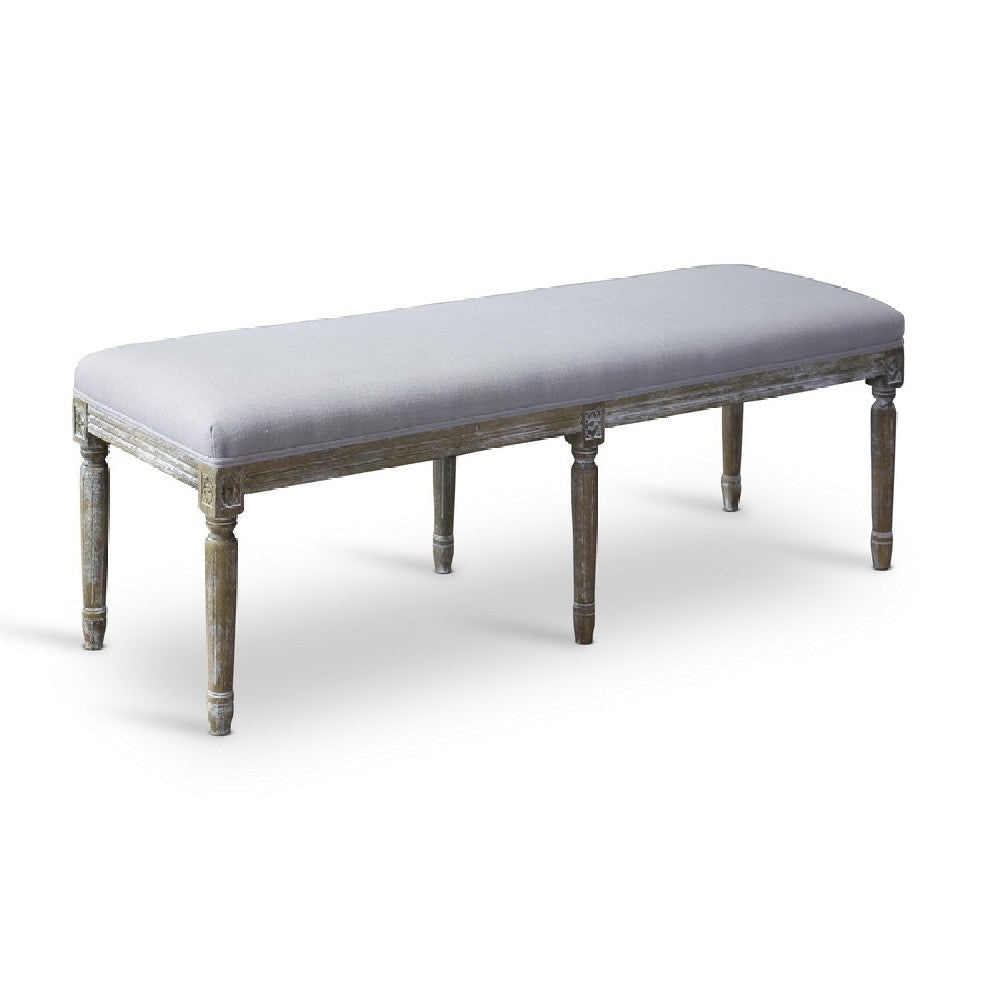 Baxton Studio Clairette Wood Traditional French Bench WHI-TSF-9303-Beige-OTTO