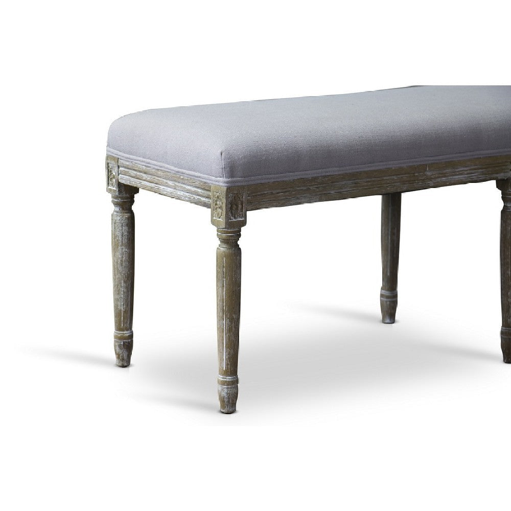 Baxton Studio Clairette Wood Traditional French Bench WHI-TSF-9303-Beige-OTTO