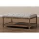 Baxton Studio Carlotta French Country Weathered Oak Beige Linen Rectangular Coffee Table Ottoman