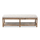 Baxton Studio Celeste French Country Weathered Oak Beige Linen Upholstered Ottoman Bench WHI-TSF-9336-Beige-Bench