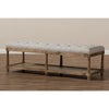 Baxton Studio Celeste French Country Weathered Oak Beige Linen Upholstered Ottoman Bench WHI-TSF-9336-Beige-Bench