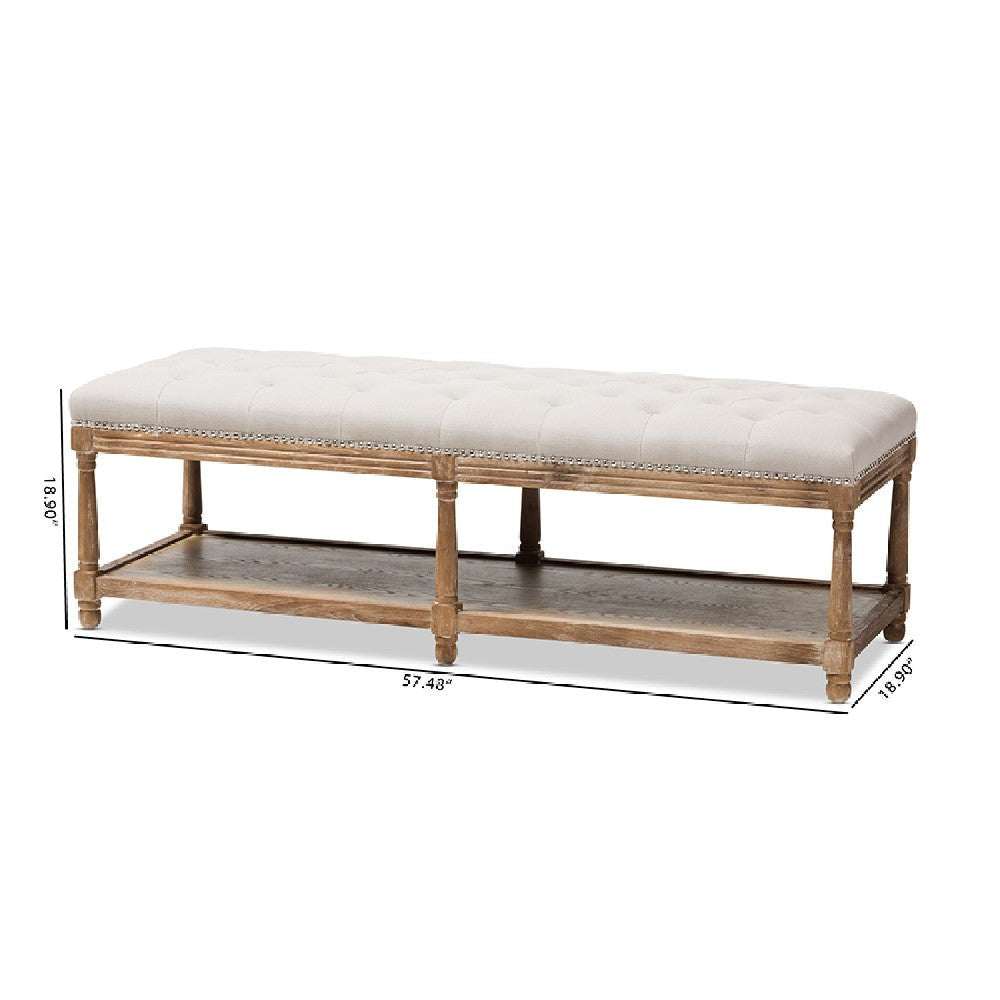 Buy Celeste Oak/Beige Ottoman Bench | Free Shipping – Casagear