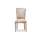 Baxton Studio Cadencia French Vintage Cottage Weathered Oak Finish Wood and Beige Fabric Upholstered Dining Side Chair