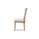 Baxton Studio Cadencia French Vintage Cottage Weathered Oak Finish Wood and Beige Fabric Upholstered Dining Side Chair