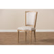 Baxton Studio Cadencia French Vintage Cottage Weathered Oak Finish Wood and Beige Fabric Upholstered Dining Side Chair