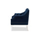 Baxton Studio Silvana Modern and Contemporary Navy Velvet Fabric Upholstered Lounge Chair with Acrylic Legs WHI-TSF1239-Navy-Blue-Acrylic-CC