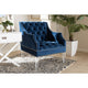 Baxton Studio Silvana Modern and Contemporary Navy Velvet Fabric Upholstered Lounge Chair with Acrylic Legs