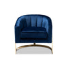 Baxton Studio Tomasso Glam Royal Blue Velvet Fabric Upholstered Gold-Finished Lounge Chair WHI-TSF7707-Dark-Royal-Blue-Gold-CC