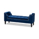 Baxton Studio Perret Modern and Contemporary Royal Blue Velvet Fabric Upholstered Espresso Finished Wood Bench